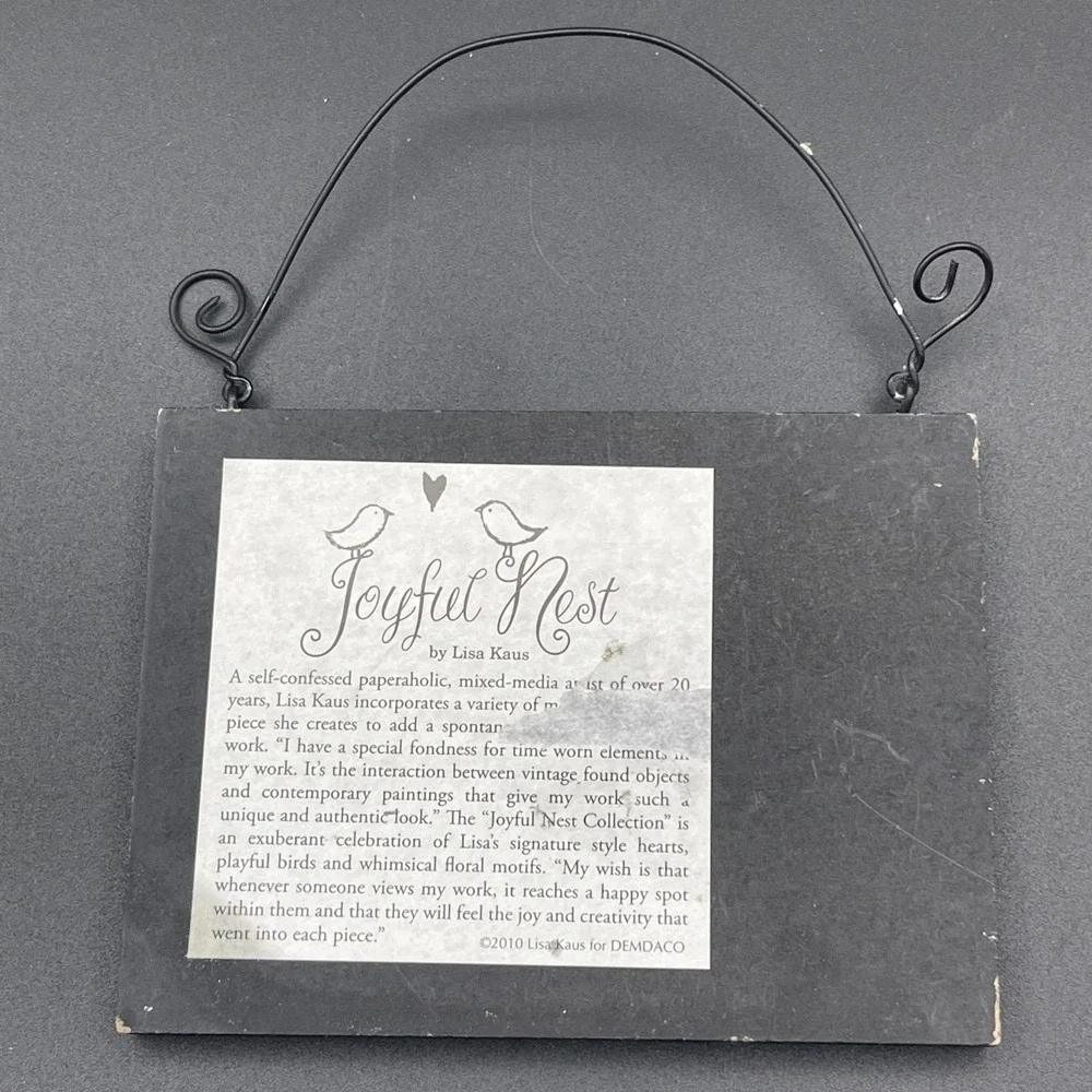 DEMDACO‎ Joyful Nest Lisa Kaus Dream Big Wall Plaque Mixed Media Art Wire Hanger
